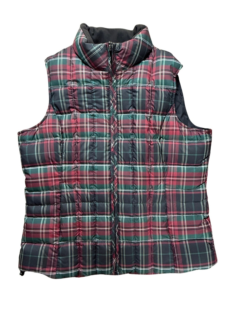 Eddie Bauer Goose Down Women’s Quilted Plaid Puffer Vest L